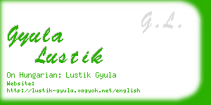 gyula lustik business card